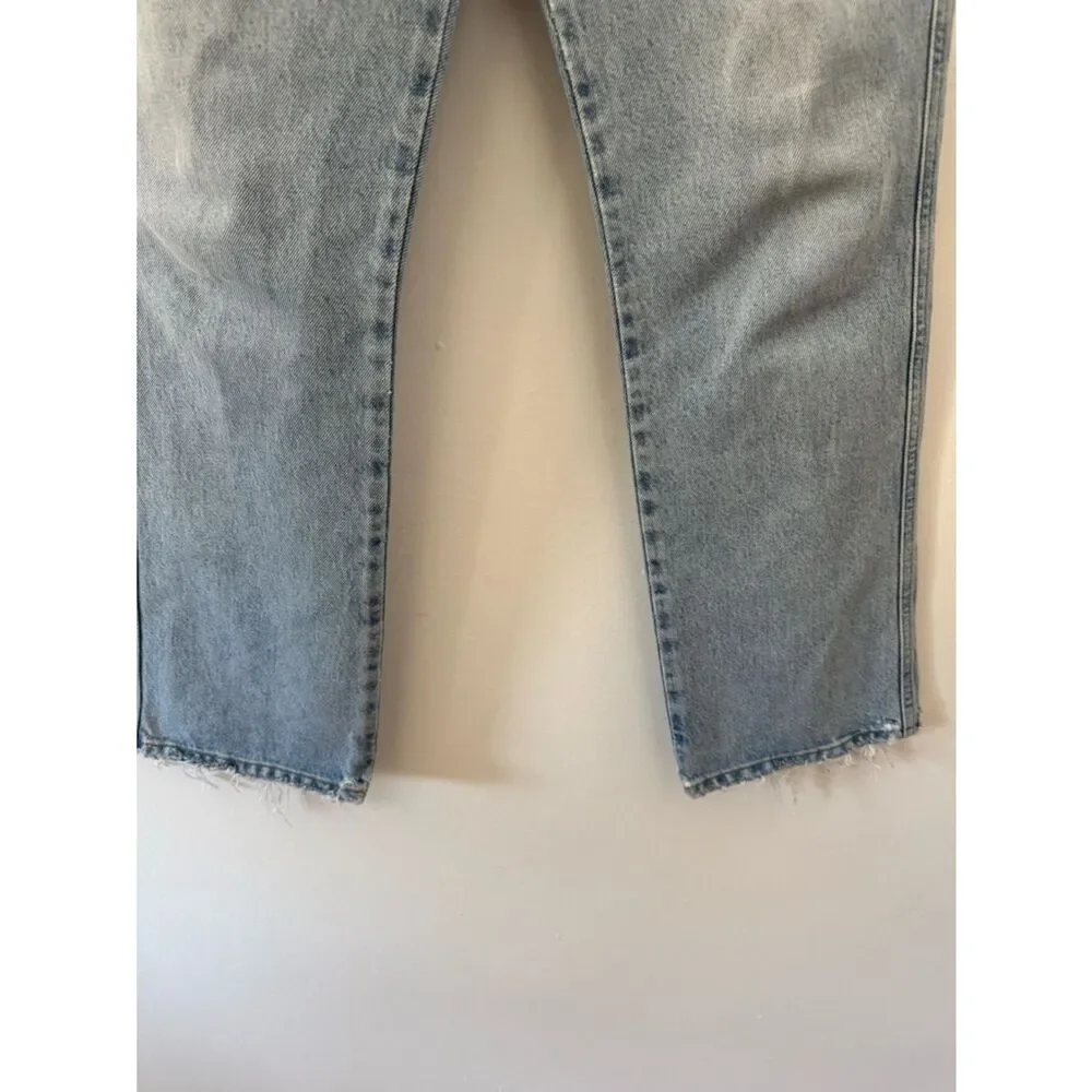 AGOLDE High-Rise Straight Leg Jeans in Light Blue 25
